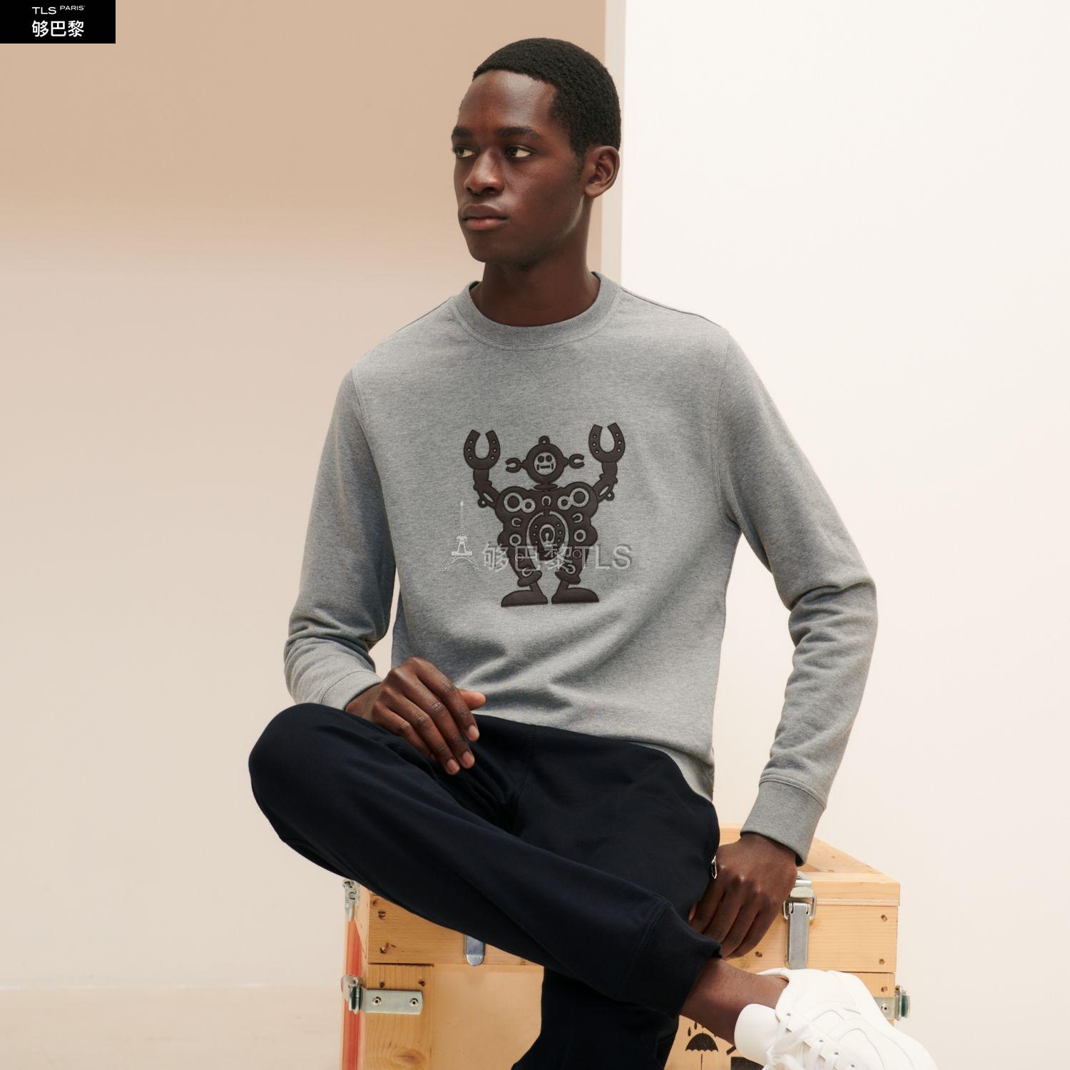 【包邮包税】 hermes爱马仕 21年春夏 男士 卫衣 sweat col rond