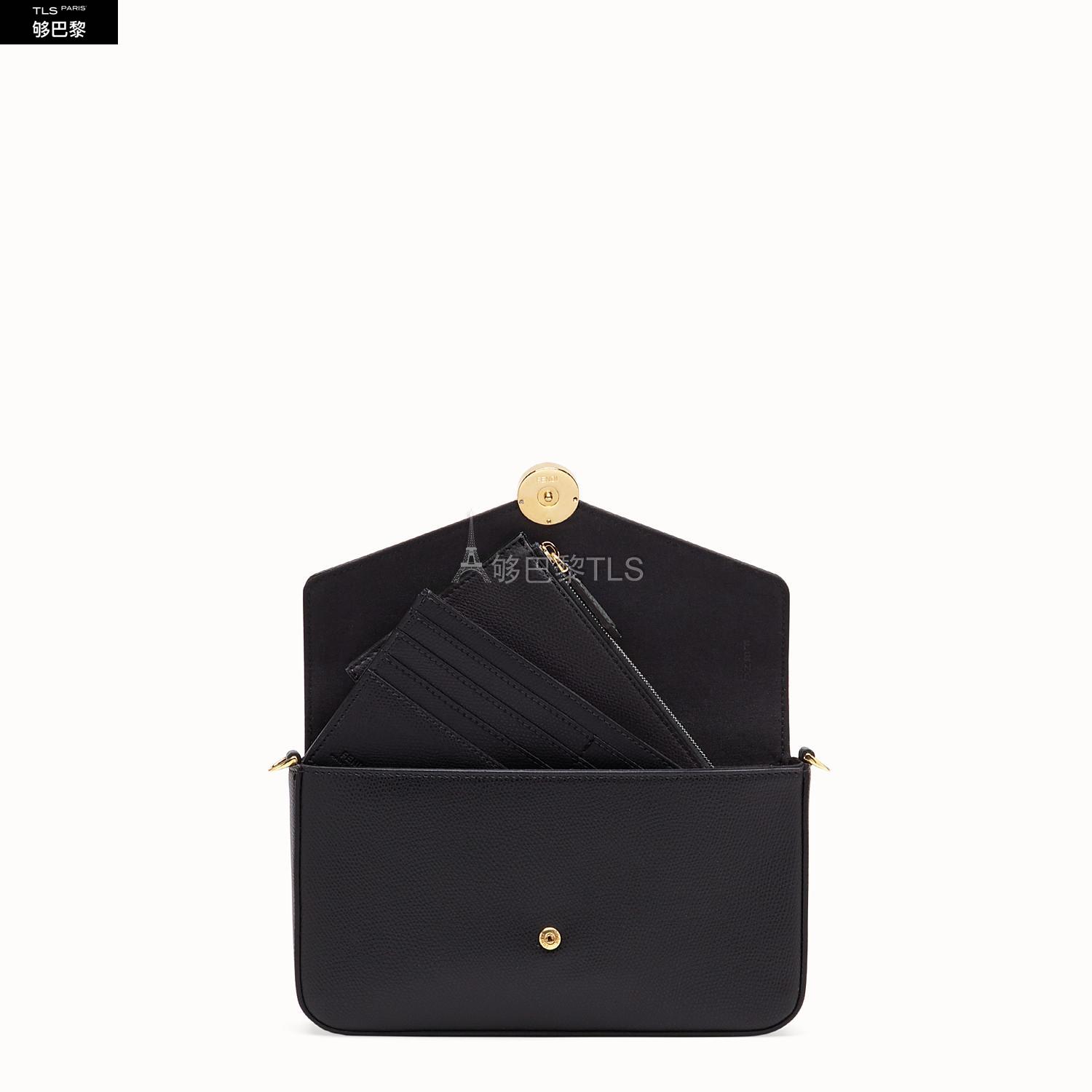 包邮包税fendi芬迪21年春夏女士单肩包黑色皮革迷你手袋预定商品13周