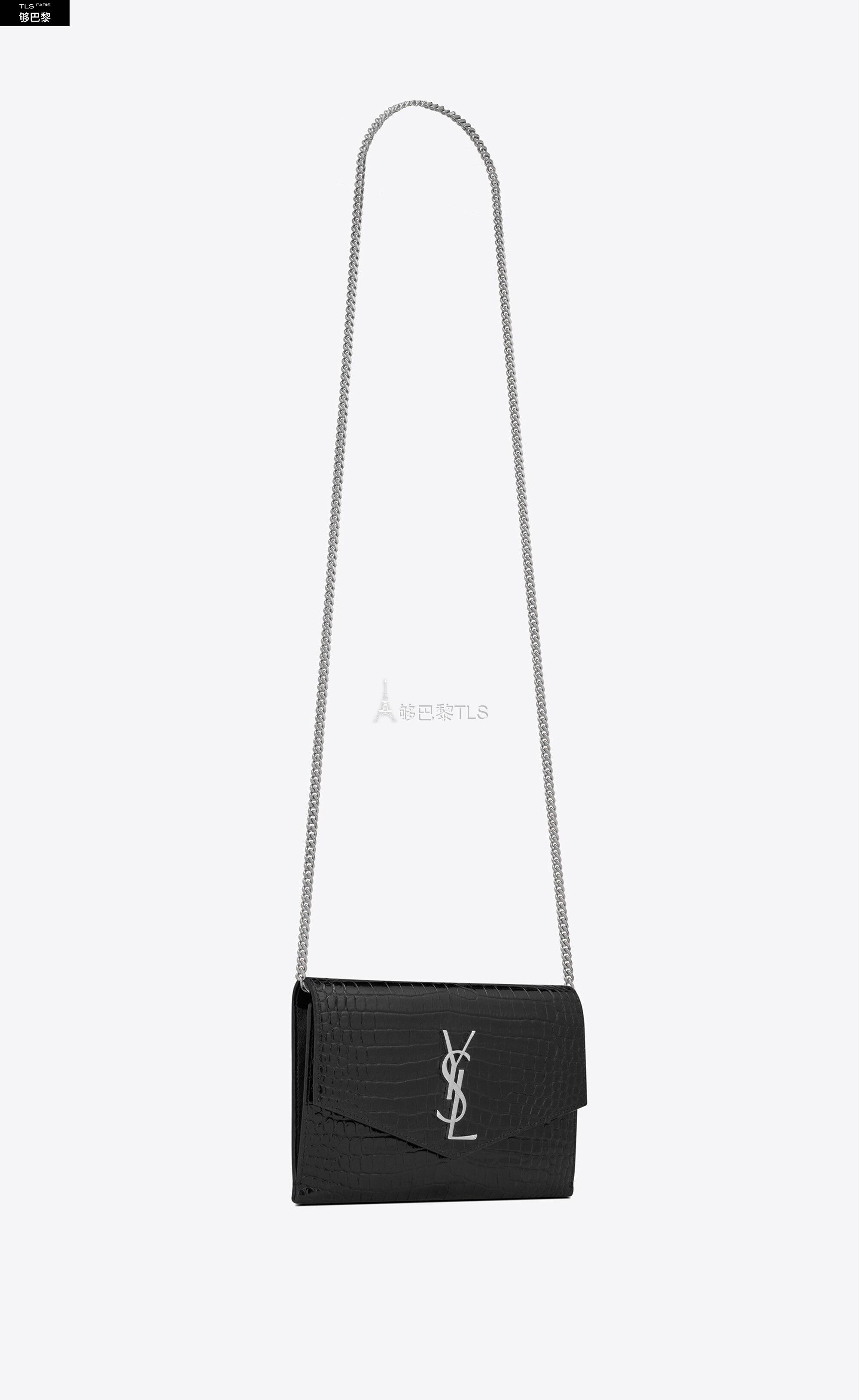 ysl圣罗兰saint laurent 21年春夏 女士 单肩包 uptown鳄鱼纹压印亮面