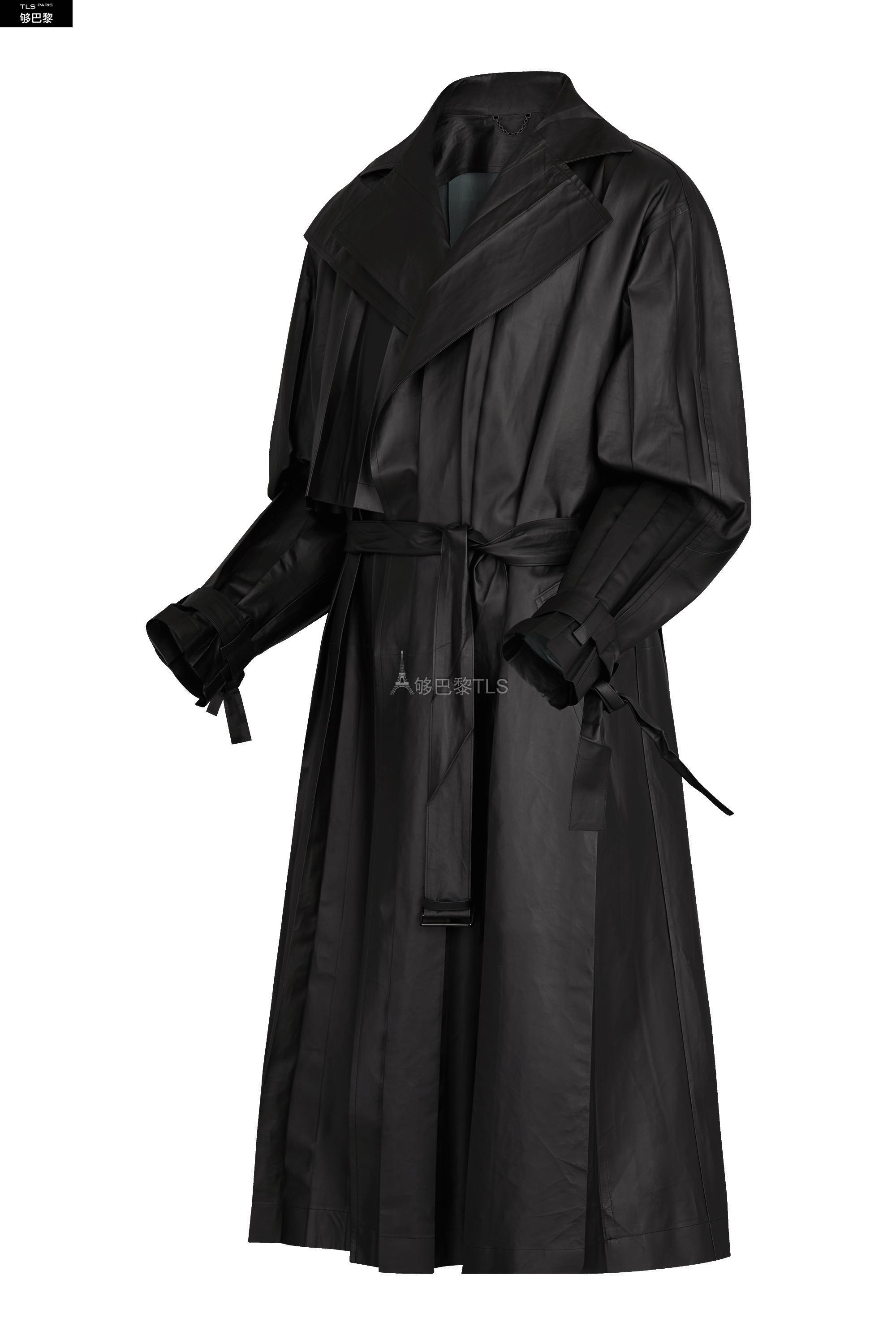 【包邮包税】 lv路易威登 21年春夏 男士 大衣 trench plisse en cuir