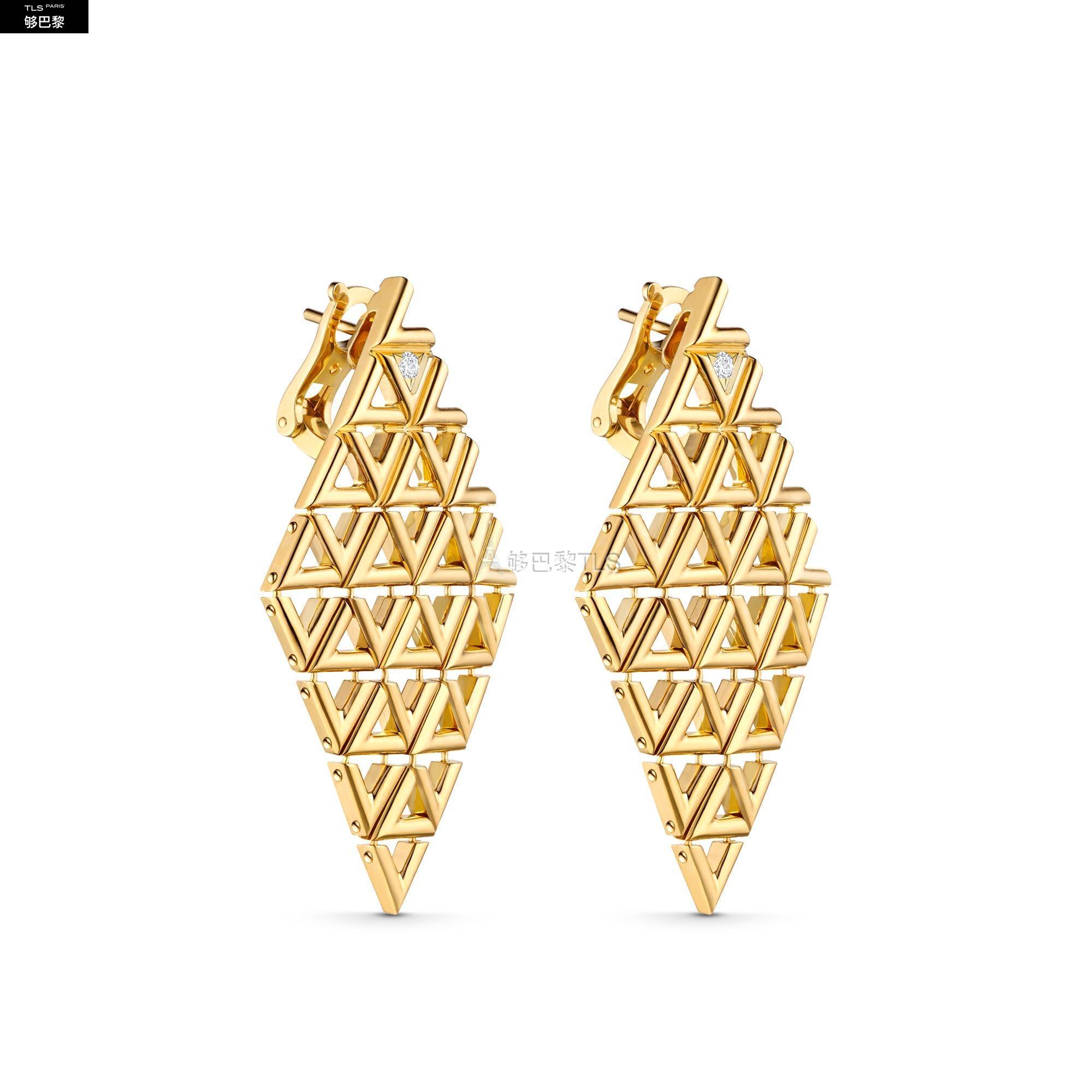 【包邮包税】 lv路易威登 21年春夏 女士 耳环 lv volt 1*w*8k金钻石