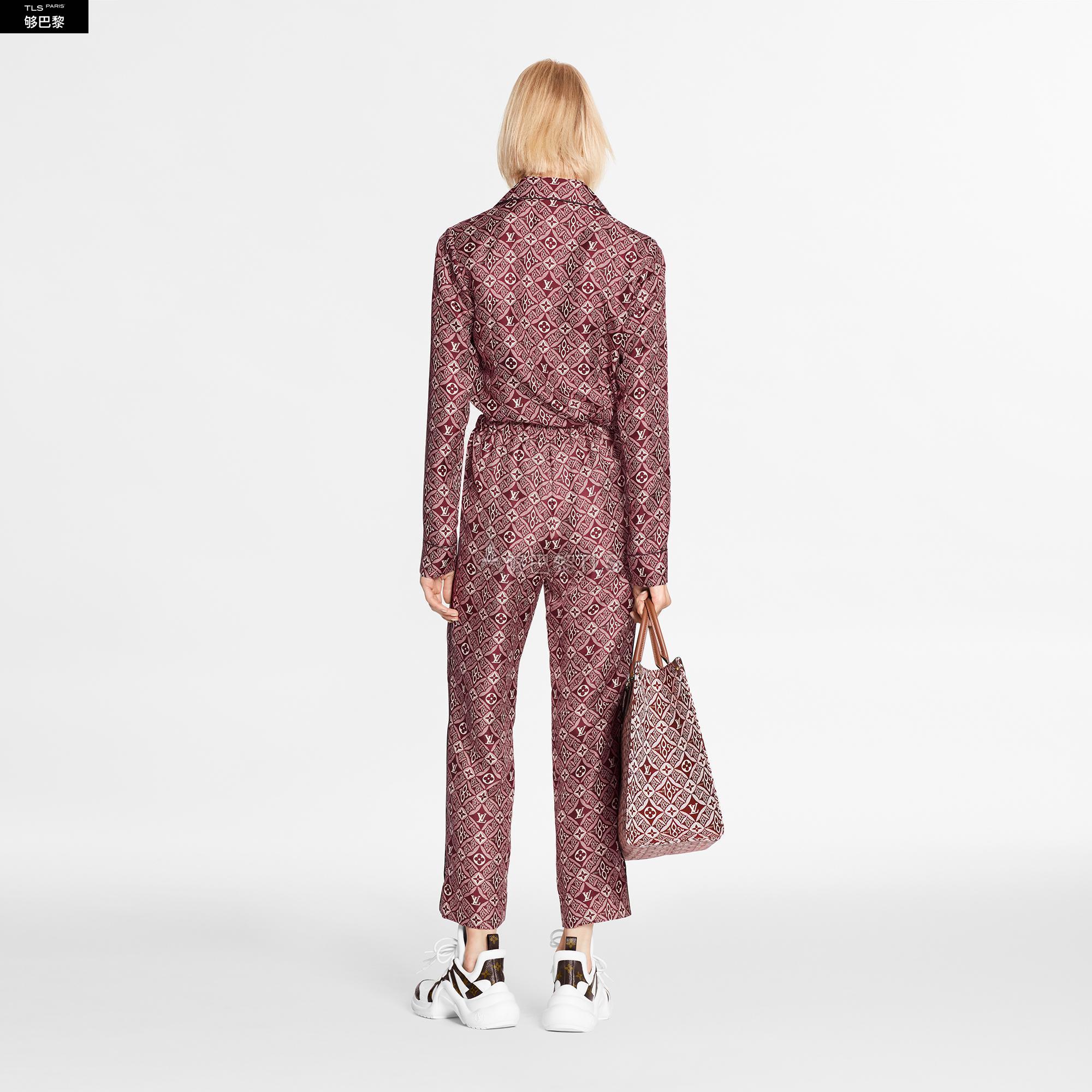 【包邮包税】 lv路易威登 21年春夏 女士 长袖衬衫 真丝长袖睡衣式