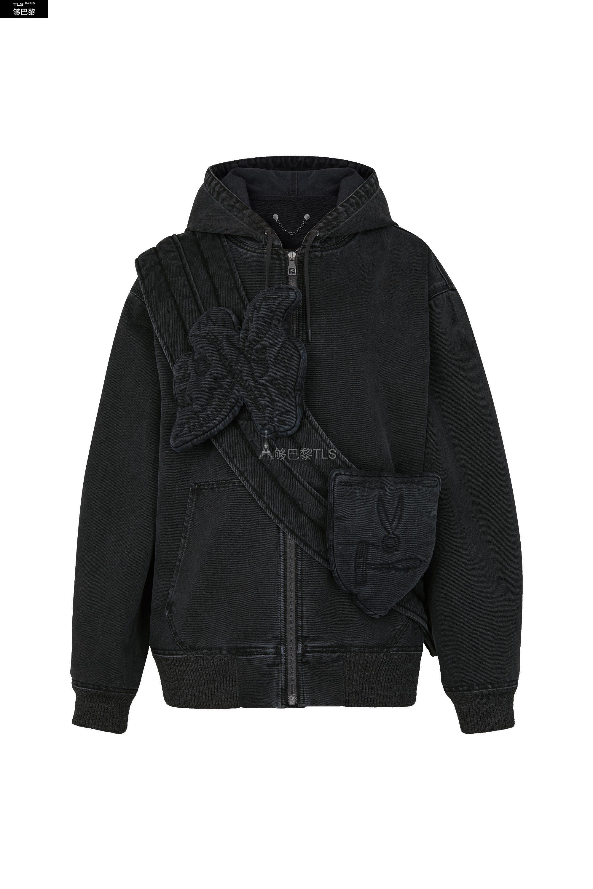 【包邮包税】 lv路易威登 21年春夏 男士 卫衣 全拉链牛仔连帽衫 1a5