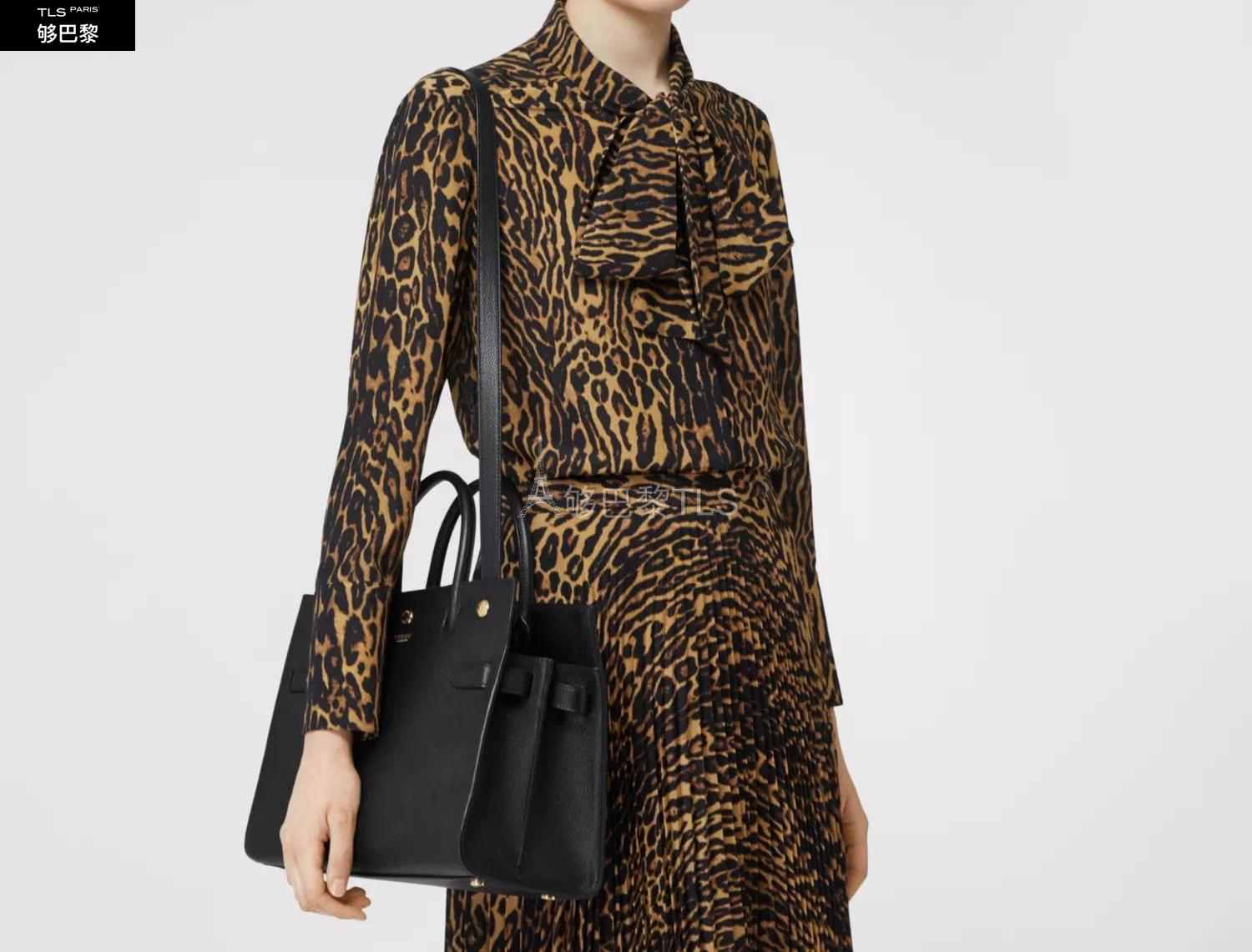 【包邮包税】 burberry 21年春夏 女士 title - 小号皮革双提柄泰尔勒