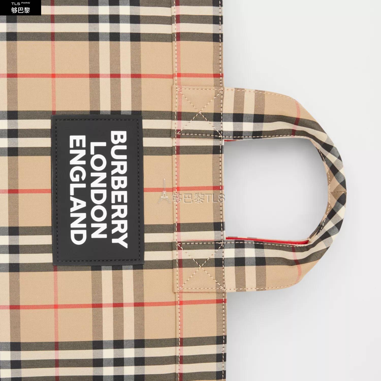 【包邮包税】 burberry 21年春夏 男士 vintage 格纹徽标嵌花棉质混纺