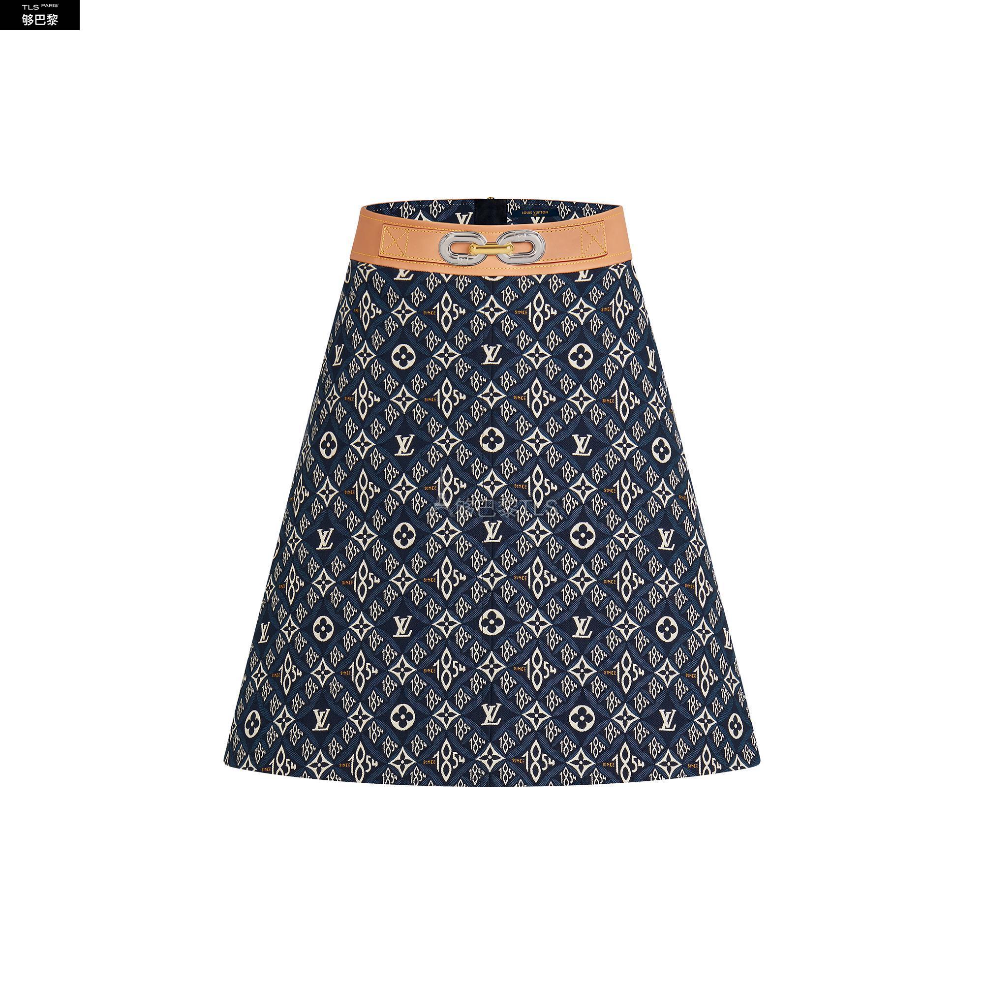 【包邮包税】 lv路易威登 21年春夏 女士 半身裙 复古a字迷你裙 1a8mi