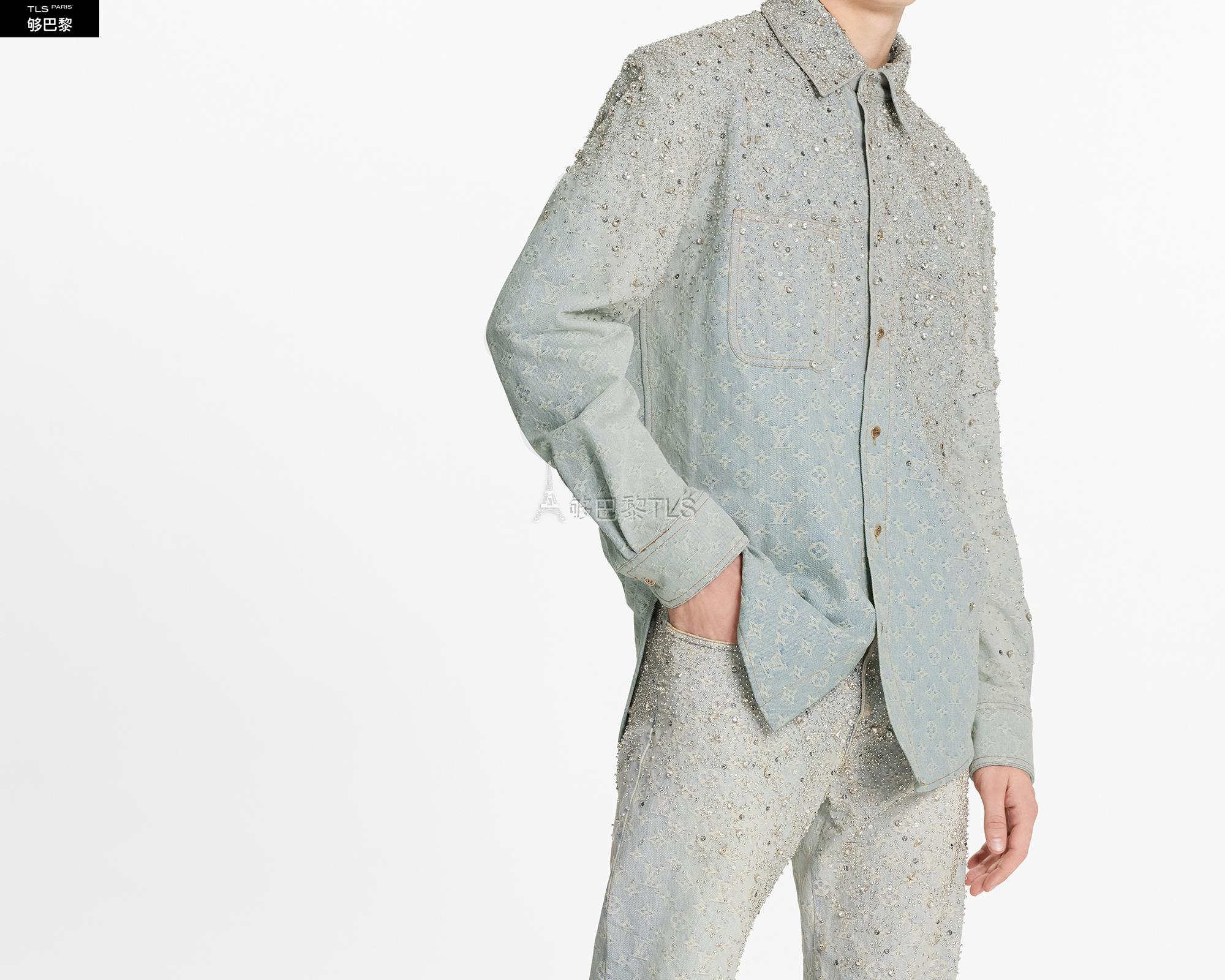 【包邮包税】 lv路易威登 21年春夏 男士 长袖衬衫 70 年代风牛仔衬衫