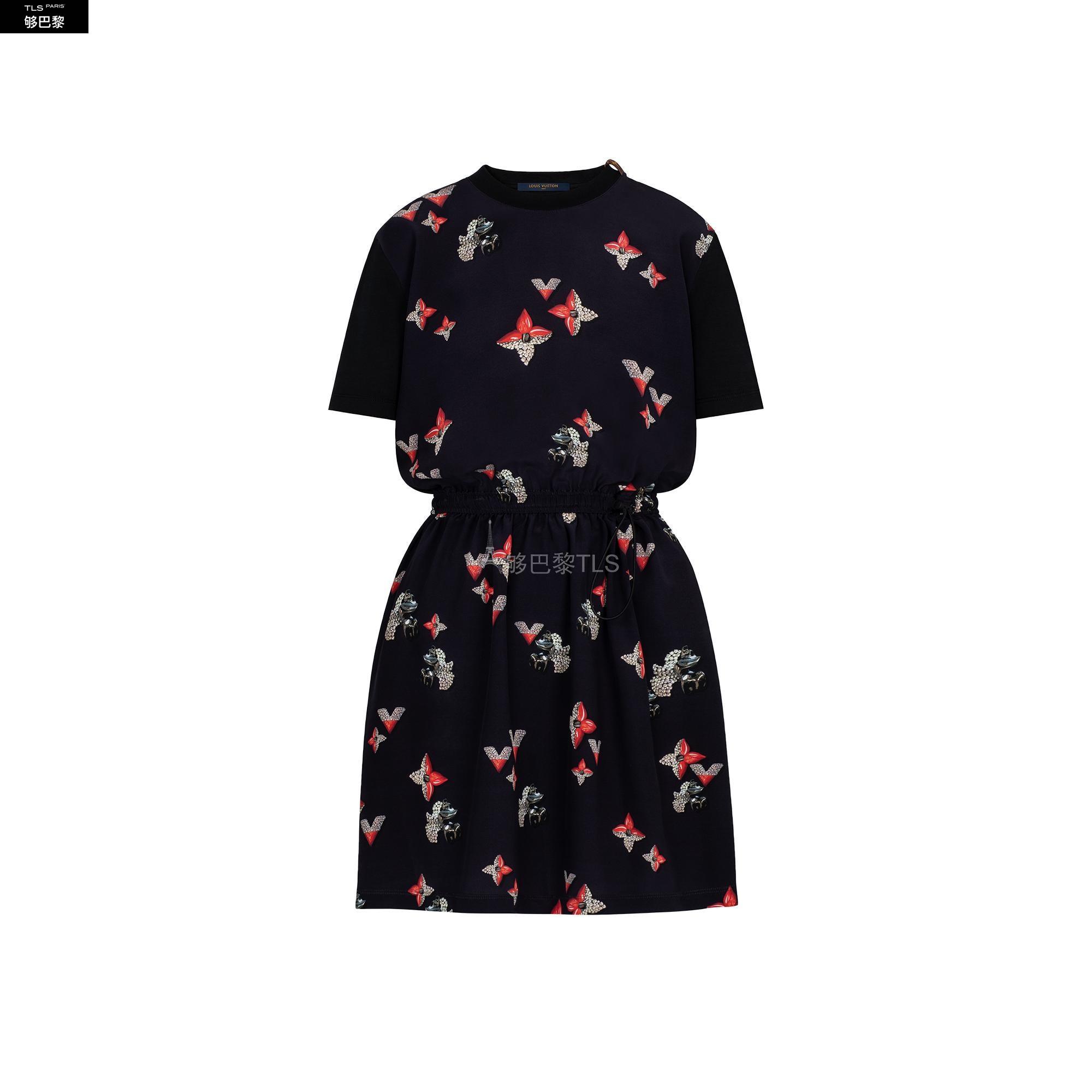 【包邮包税】 lv路易威登 21年春夏 女士 连衣裙 monogram 印花 t 恤