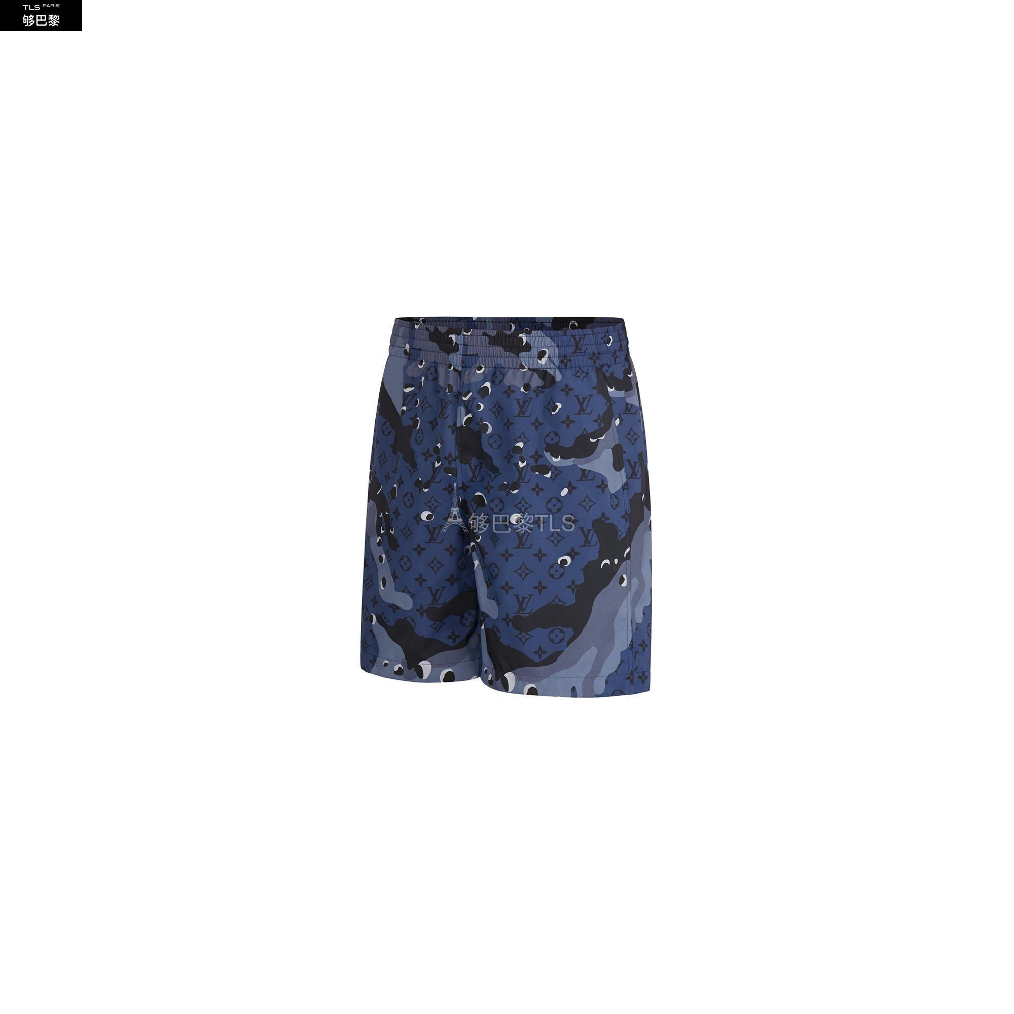 【包邮包税】 lv路易威登 21年春夏 男士 卫衣 迷彩印花沙滩短裤 1a5