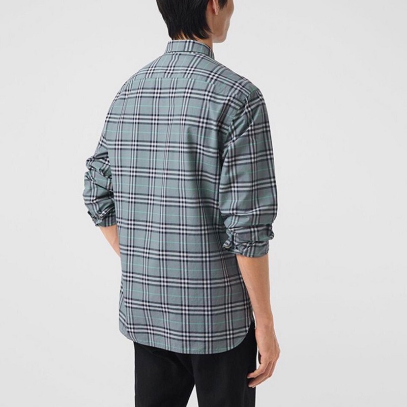 burberry/博柏利 burberry蓝色男士经典格子男士长袖衬衫衬衣8003283