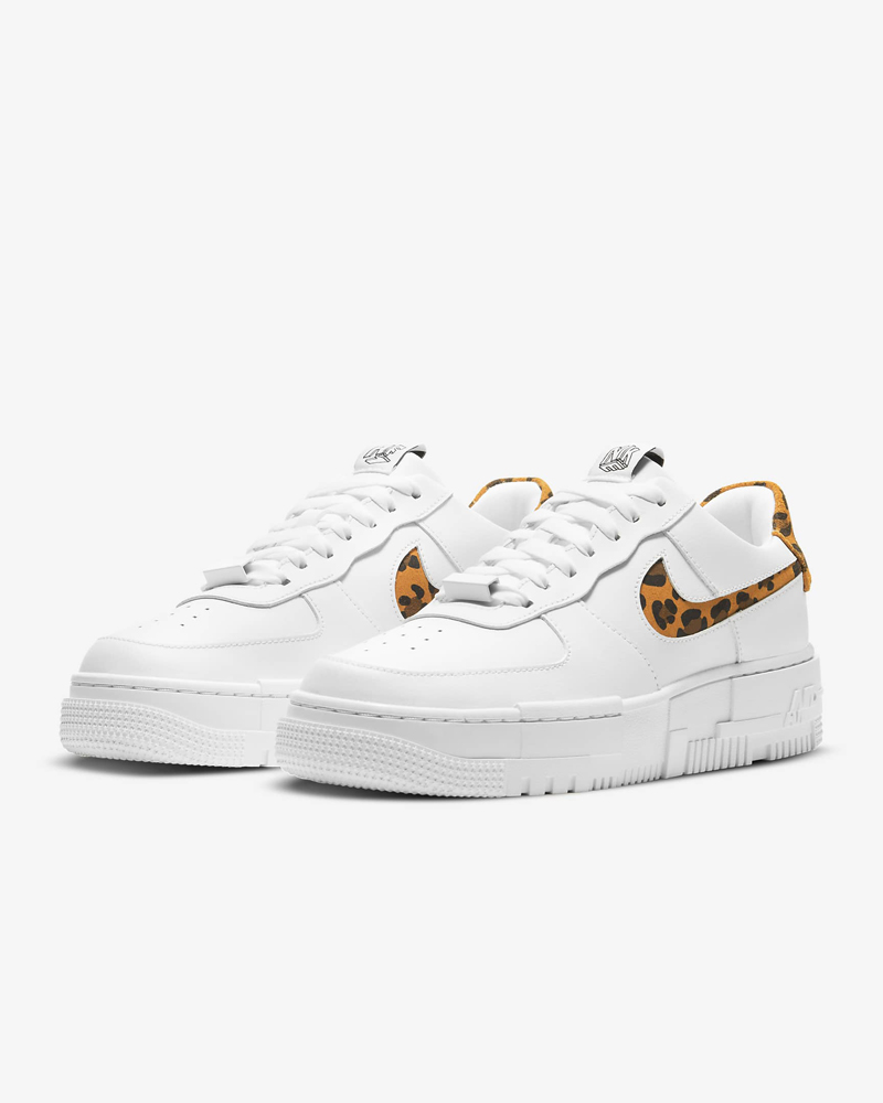nike/耐克 air force 1 pixel 男女同款 2021 新品 af1豹纹 白色 解构