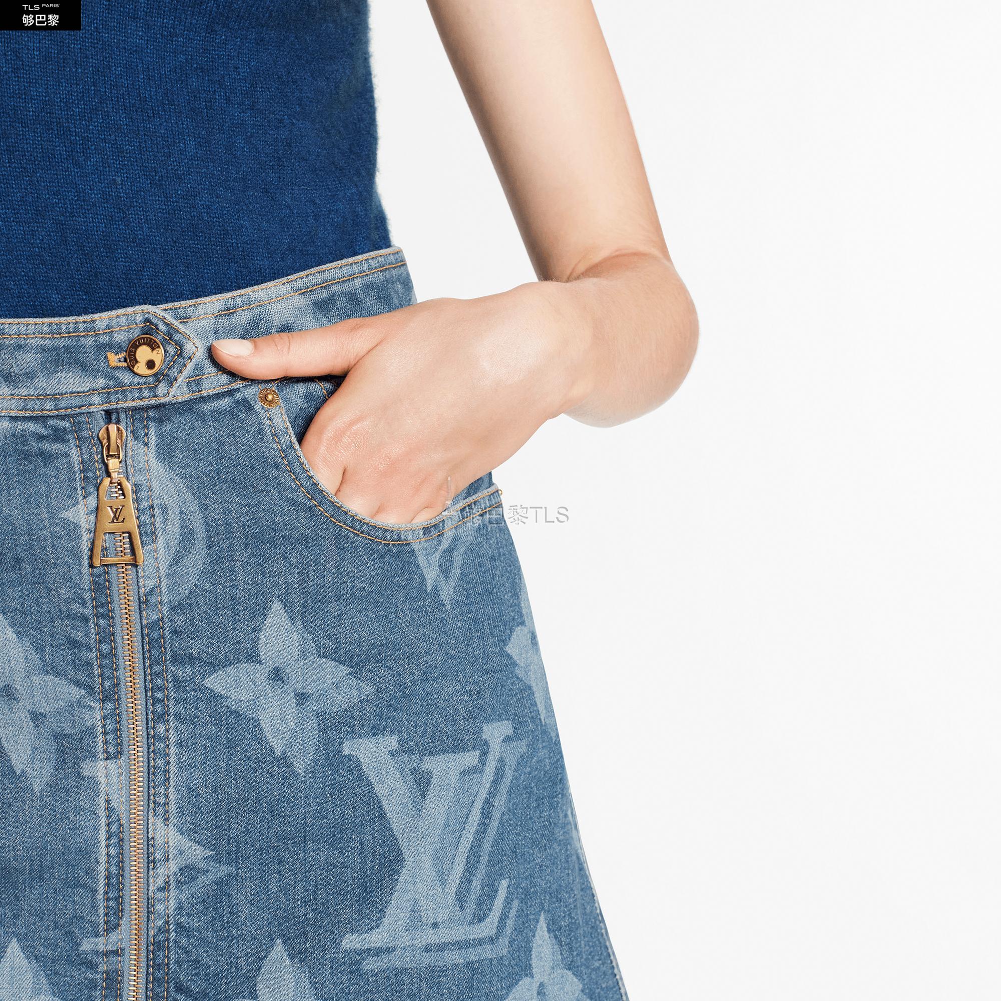 【包邮包税】 lv路易威登 21年春夏 女士 半身裙 mini jupe en denim