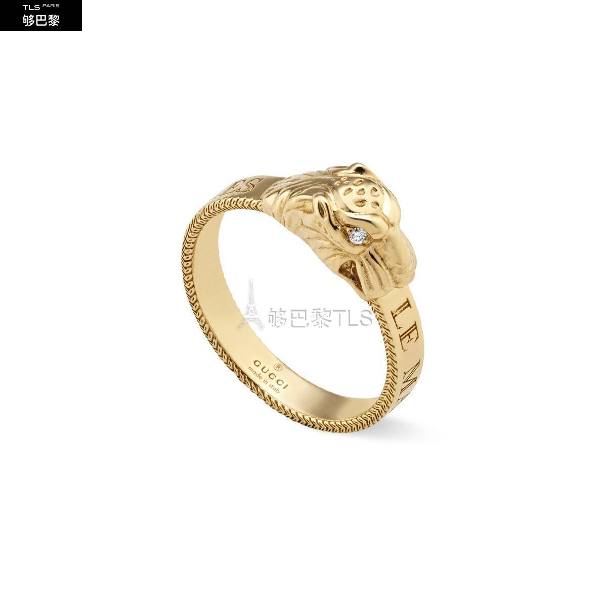 【包邮包税】 gucci古驰 21年春夏 女士 饰虎头1*w*8k黄金戒指 602154