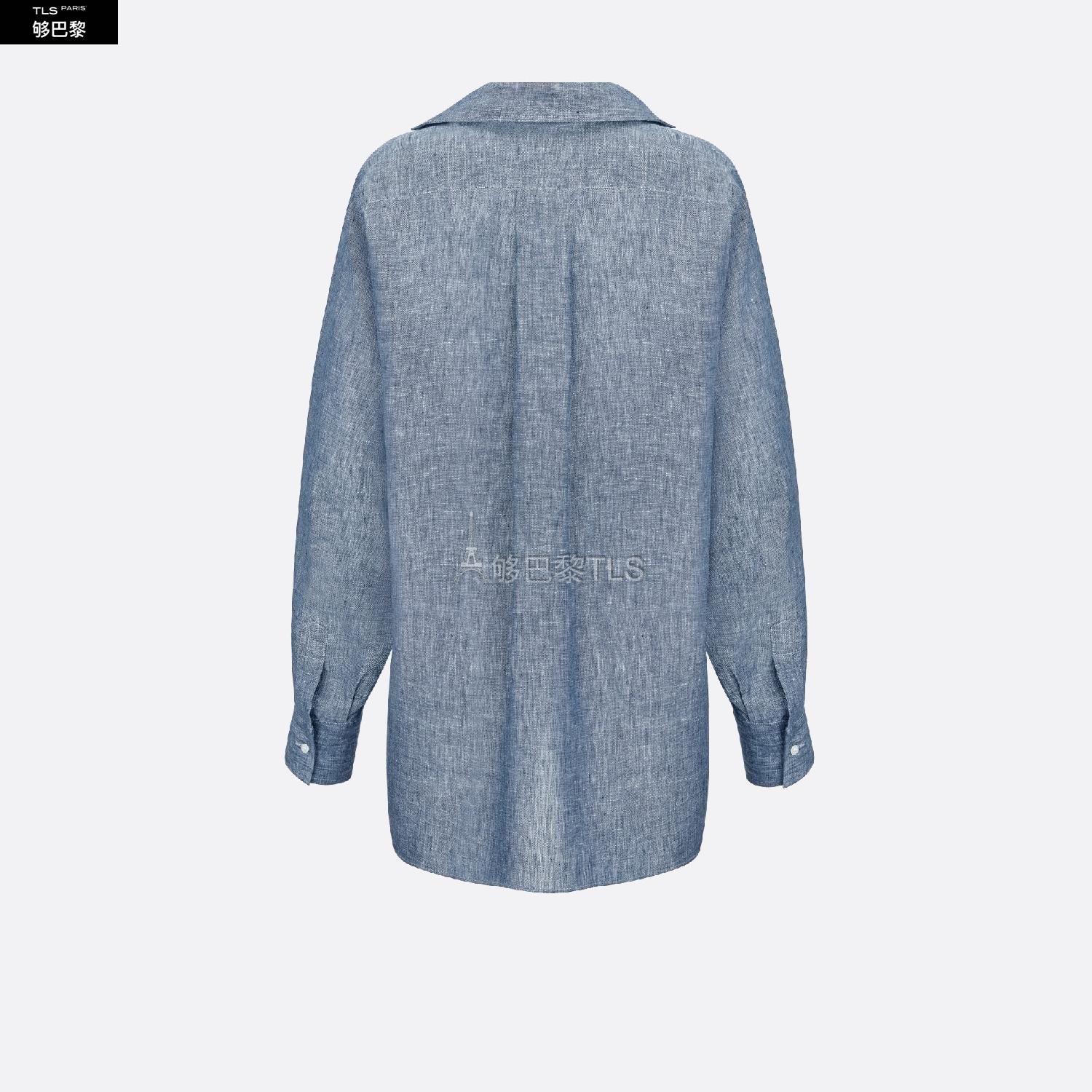 【包邮包税】 dior迪奥 21年春夏 女士 长袖衬衫 长款衬衫-蓝色棉质