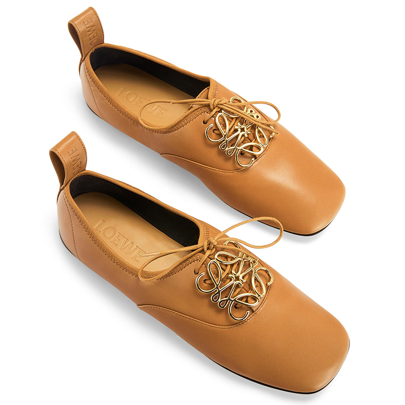【包税】loewe/罗意威 2021年新款 女士anagram小羊皮软德比鞋l814s02