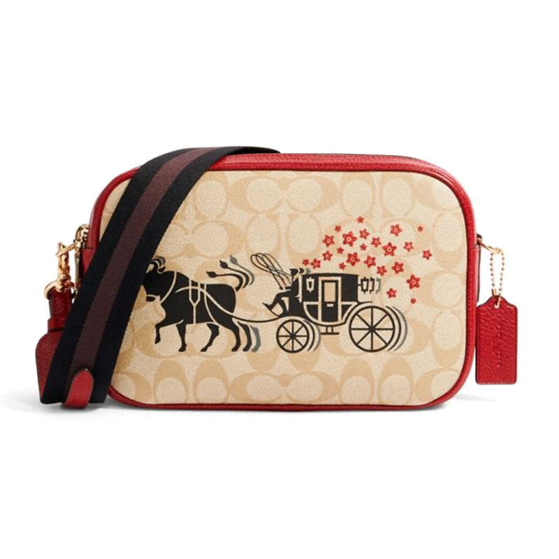 coach/蔻驰 女士印花pvc配皮马车图案时尚百搭单肩包斜挎包女包包袋