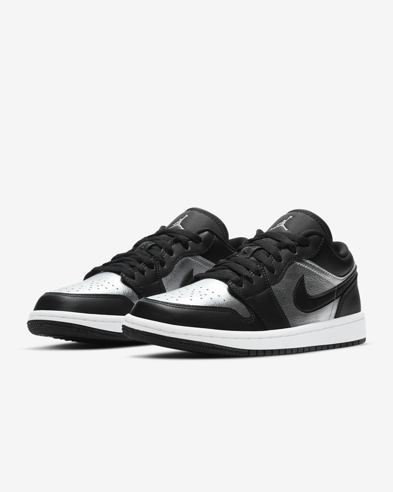 nike/耐克 air jordan 1 low 男女同款 aj1 黑银 情侣 低帮 篮球鞋