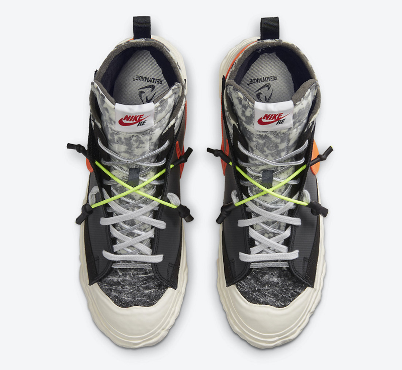 nike/耐克 blazer mid x readymade 男女同款 联名 黑橙解构 原始