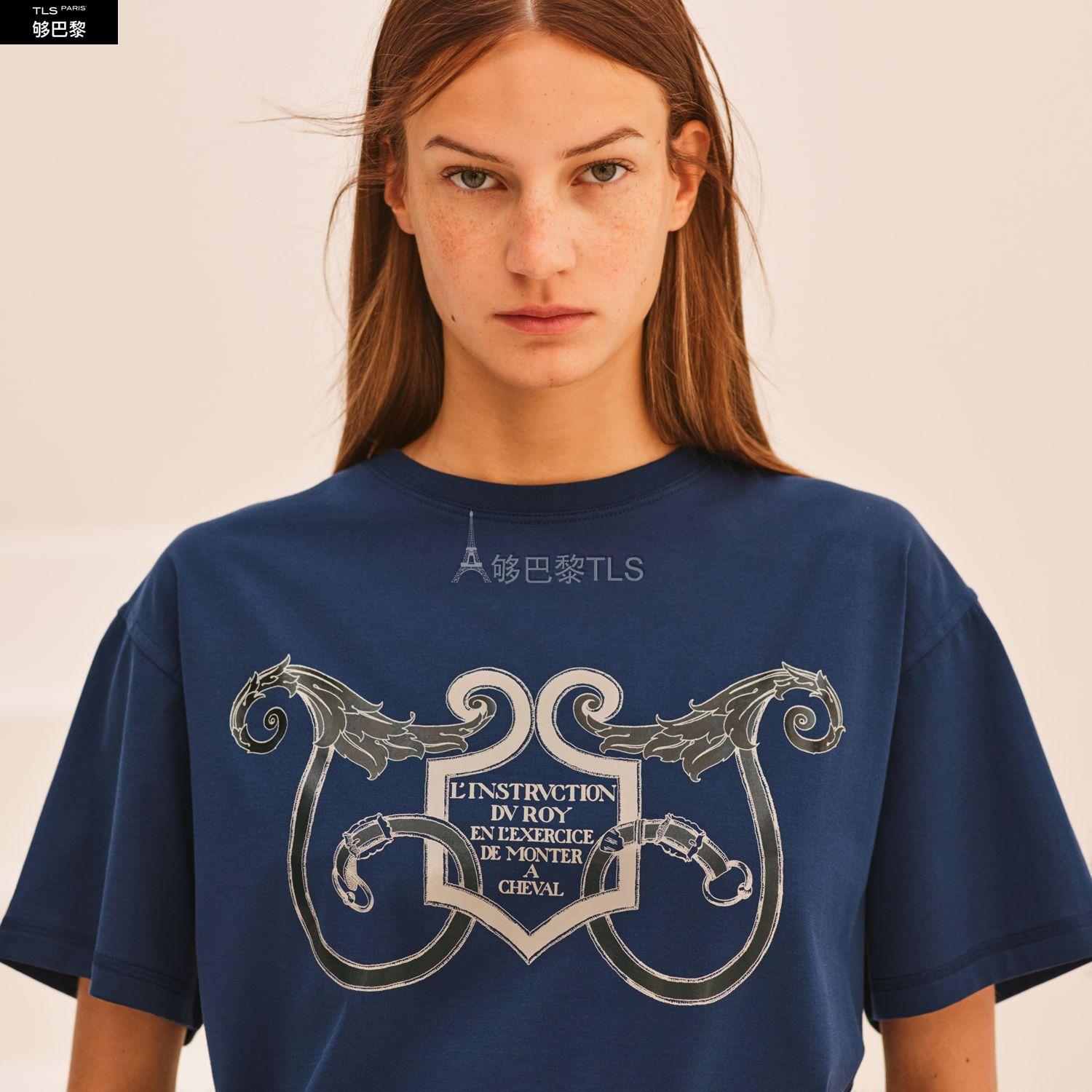 【包邮包税】 hermes爱马仕 21年春夏 女士 短袖t恤 t-shirt maxi h1e