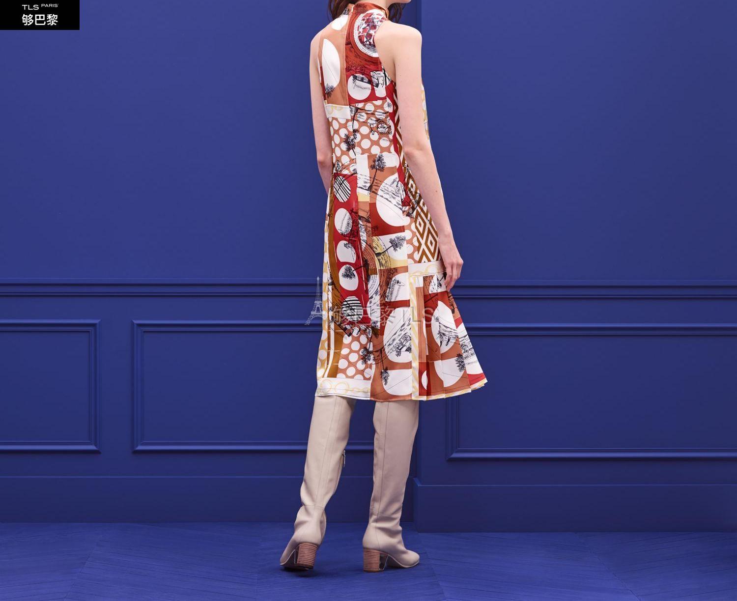 【包邮包税】 hermes爱马仕 21年春夏 女士 连衣裙 robe patchwork