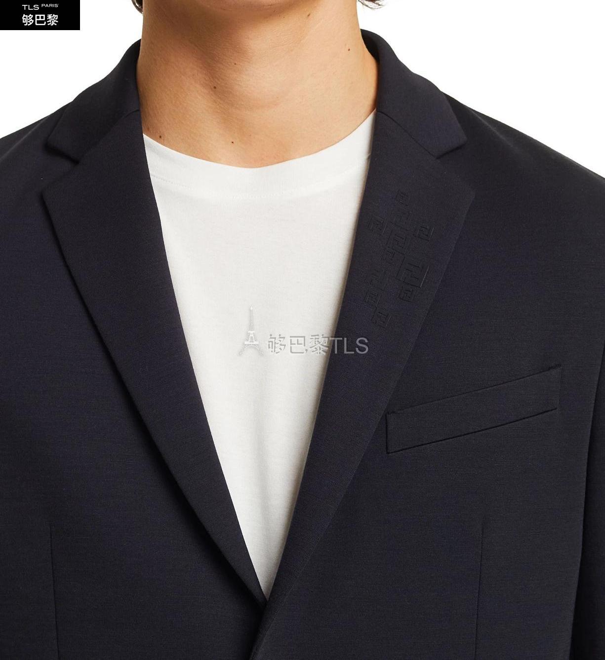 【包邮包税】 fendi芬迪 21年春夏 男士 西服外套 领口细节 ff 轻便