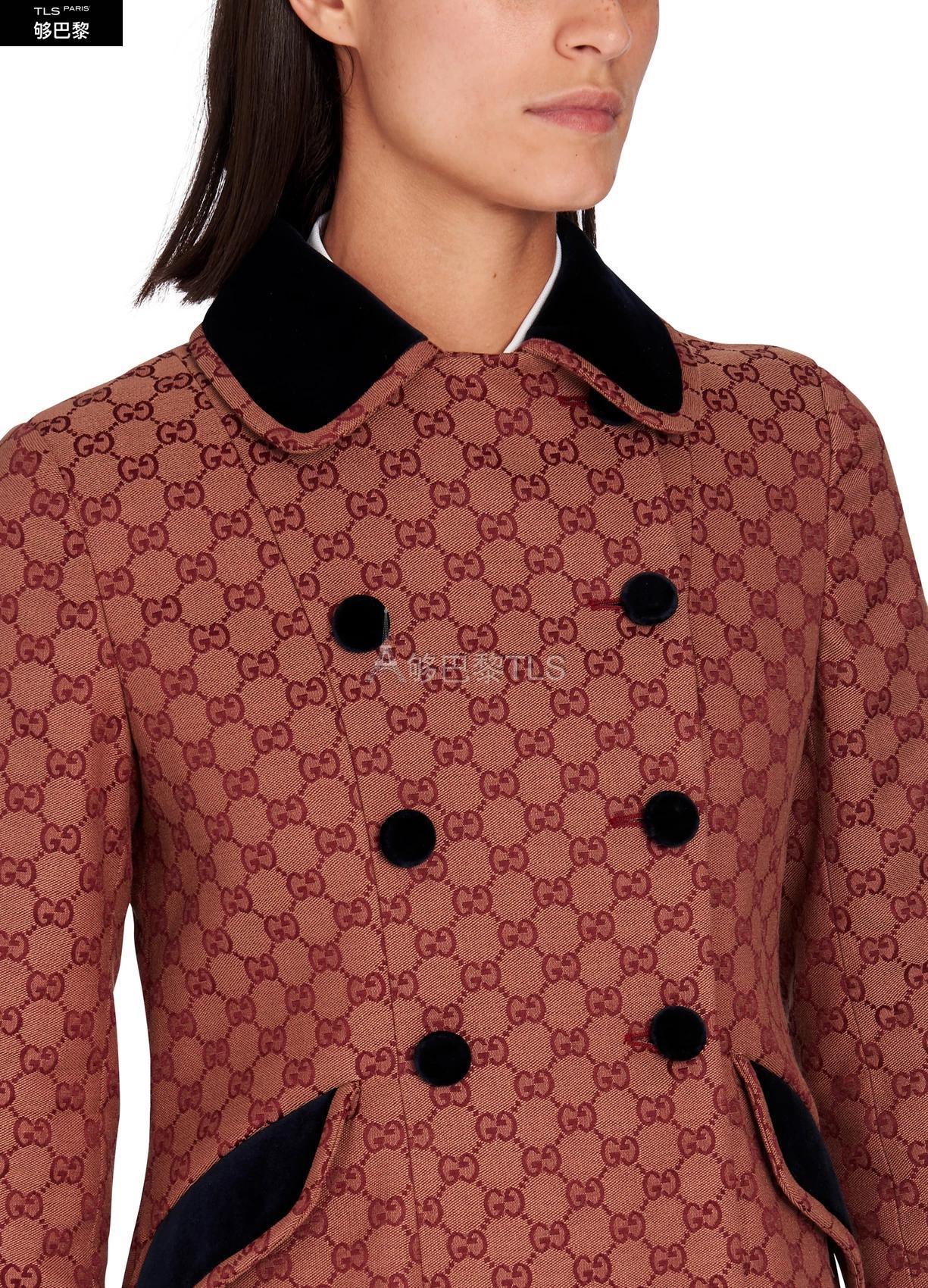 【包邮包税】 gucci古驰 21年春夏 女士 大衣 gg canvas大衣 guct72v6