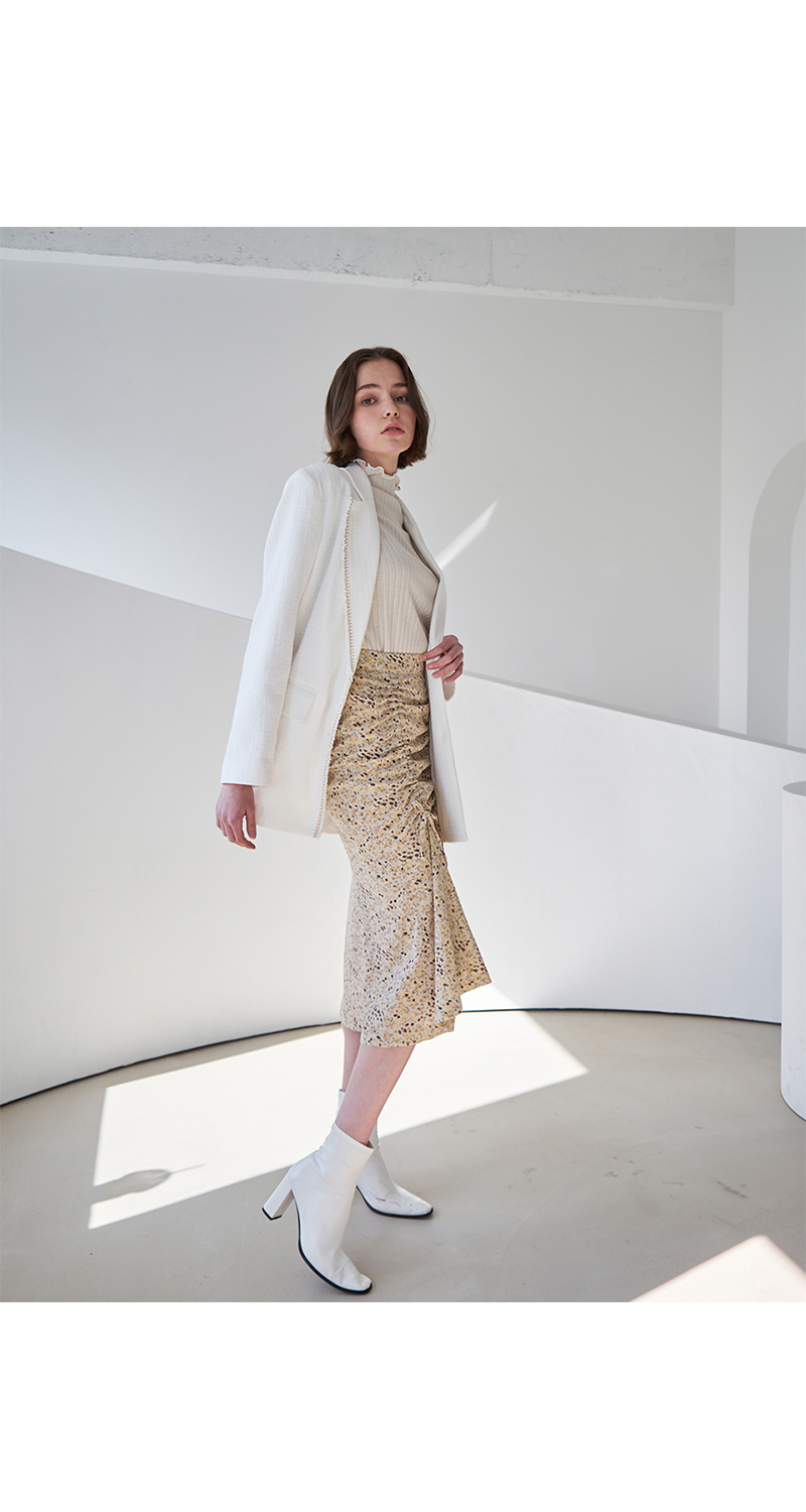 [21春夏] bibyseob/bibyseob mermaid系列韩版女式米色半身裙