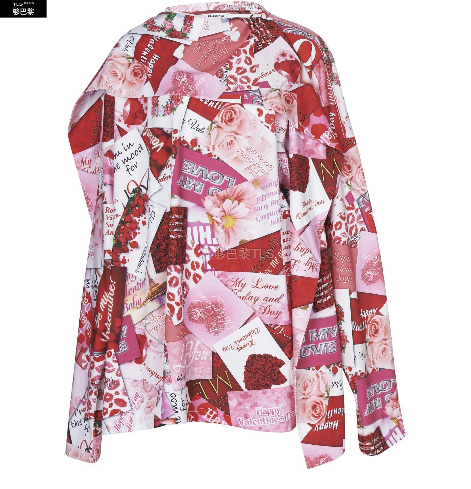 【包邮包税】 balenciaga巴黎世家 21年春夏 女士 长袖衬衫 印花衬衫