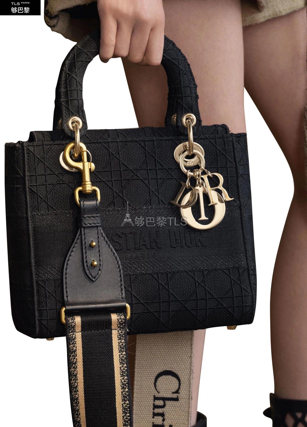 【包邮包税】 dior迪奥 21年春夏 女士 手提包 lady dior 中号帆布包
