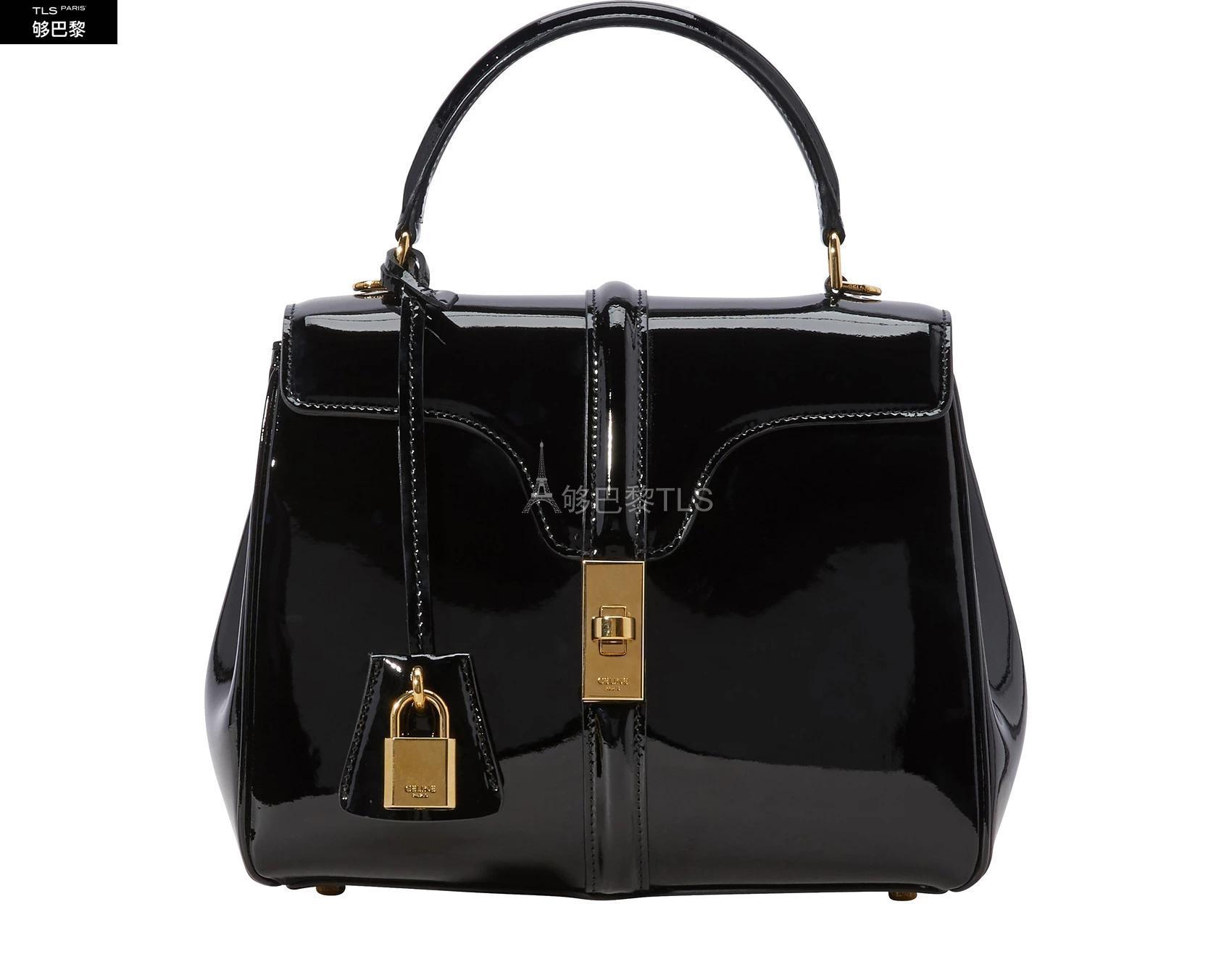 【包邮包税】 celine赛琳思琳 21年春夏 女士 单肩包 16 小号漆面小牛