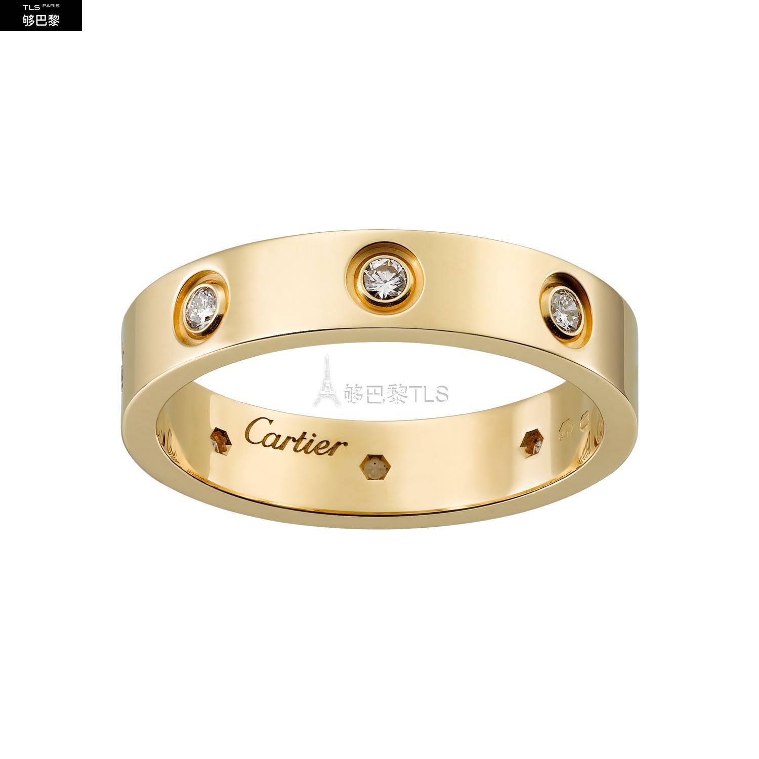 【包郵包稅】 cartier 21年春夏 男士 戒指 love結婚對戒,鑲嵌8顆鑽石