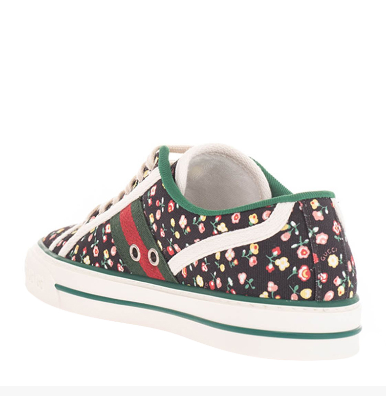 gucci 古驰 21春夏 碎花图案低帮棉 女士休闲运动鞋帆布鞋女鞋