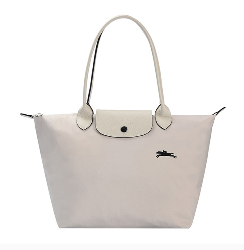 longchamp/珑骧 le pliage club系列女士纯色织物奔马徽标刺绣长柄可