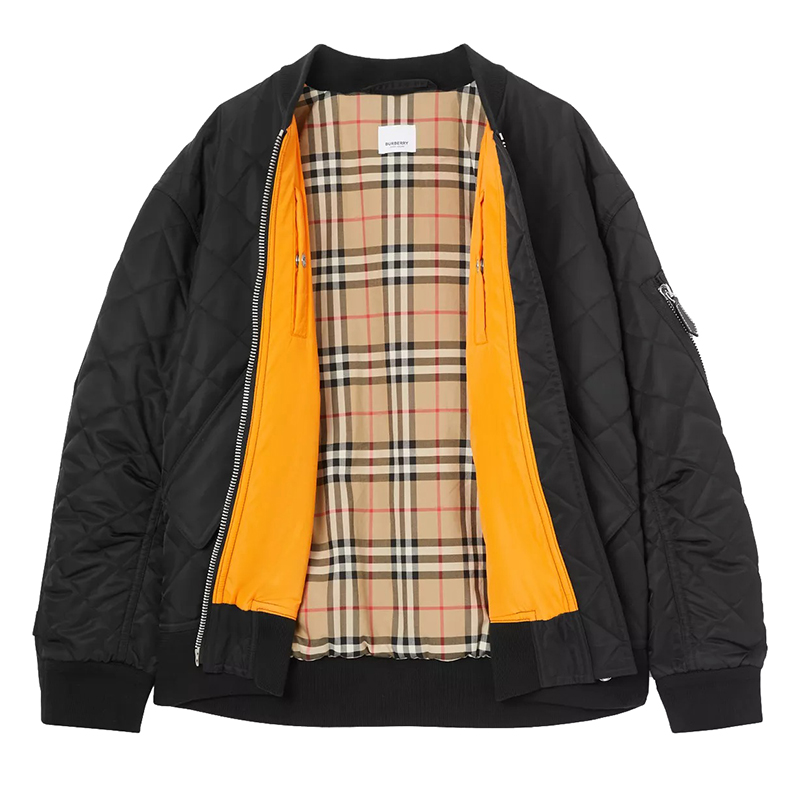 【包税】burberry/博柏利 2021年新款海洋颂歌系列 女士黑色菱形绗缝