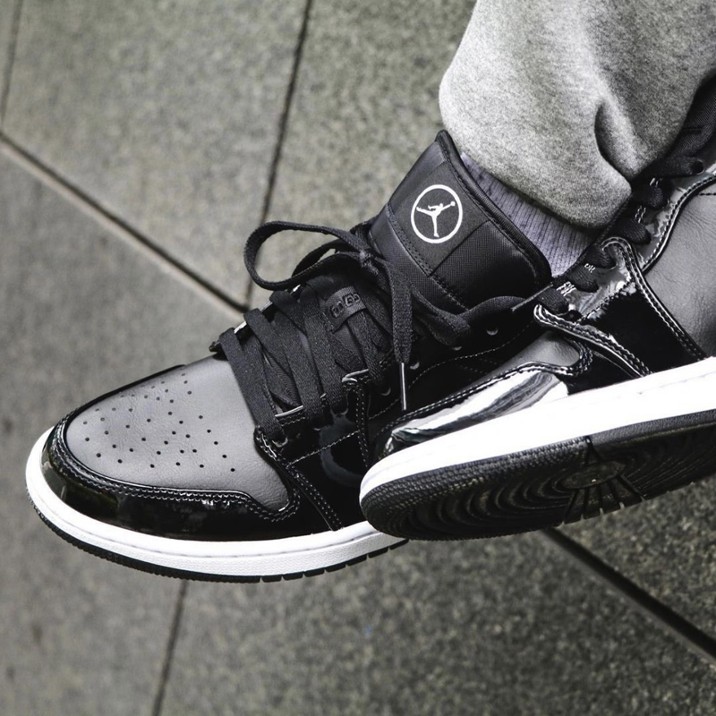 nike/耐克 air jordan 1 low all-star 男款 aj1 漆皮 黑白 全明星