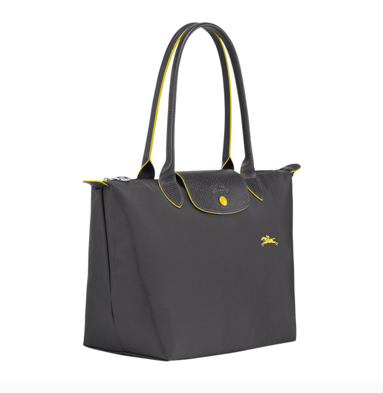 longchamp/珑骧 le pliage club系列女士纯色织物奔马徽标刺绣长柄可