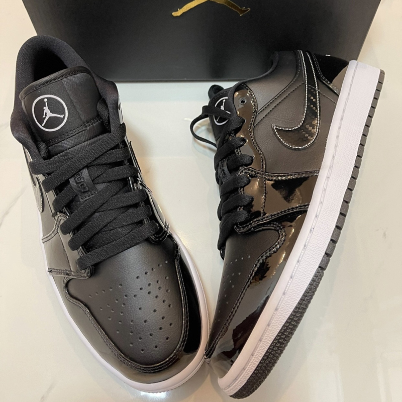 nike/耐克 air jordan 1 low all-star 男款 aj1 漆皮 黑白 全明星