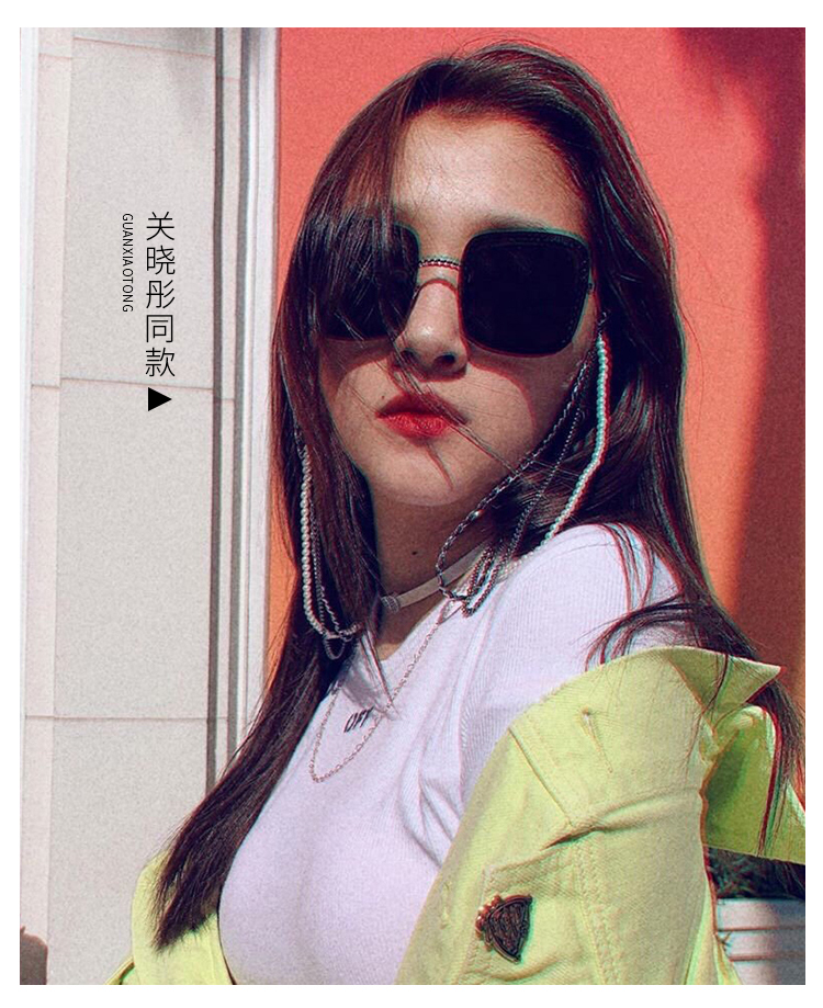 【预售】chanel/香奈儿 明星同款 香奈儿墨镜 太阳镜 方框时尚链条款