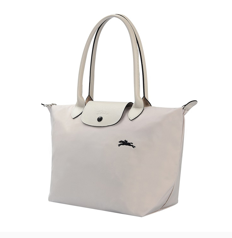 longchamp/珑骧 le pliage club系列女士纯色织物奔马徽标刺绣长柄可