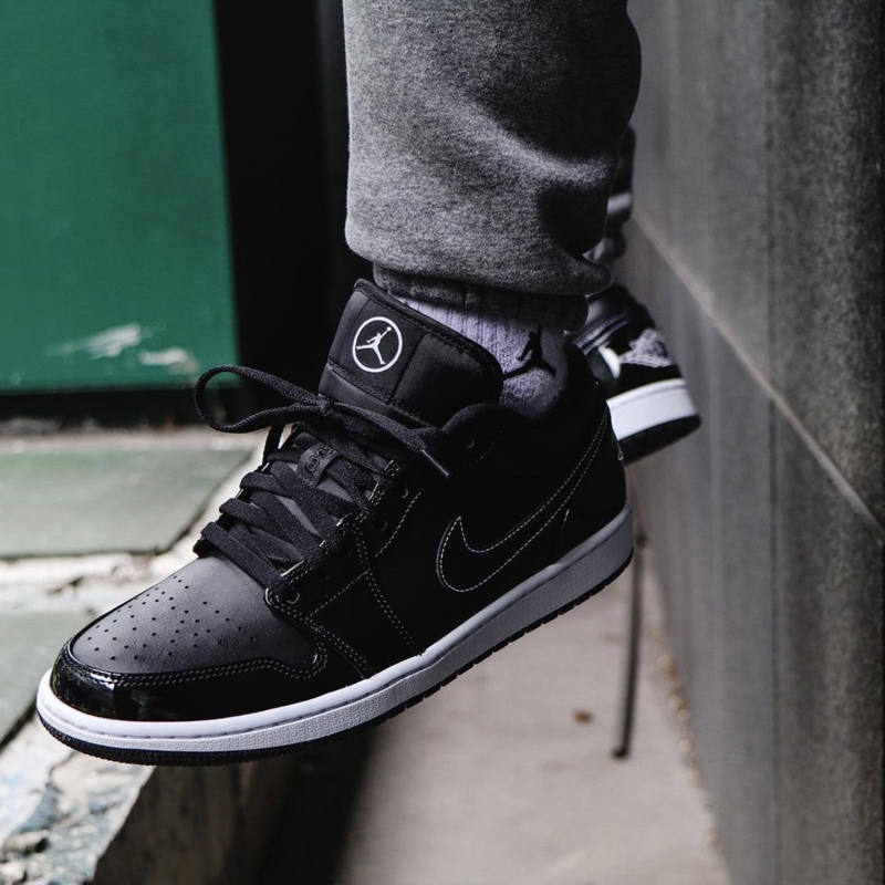 nike/耐克 air jordan 1 low all-star 男款 aj1 漆皮 黑白 全明星
