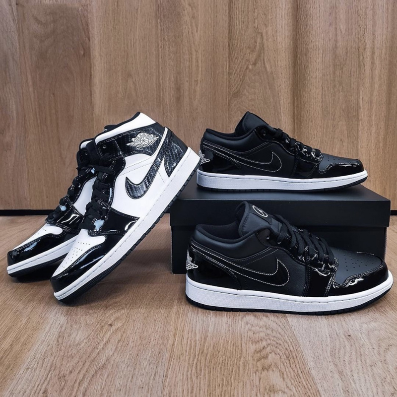 nike/耐克 air jordan 1 low all-star 男款 aj1 漆皮 黑白 全明星