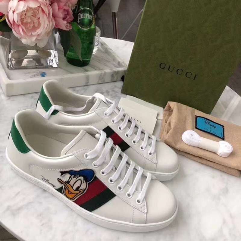 【国内现货】 gucci/古驰 21春夏 disney系列 唐老鸭小白鞋 男士运动