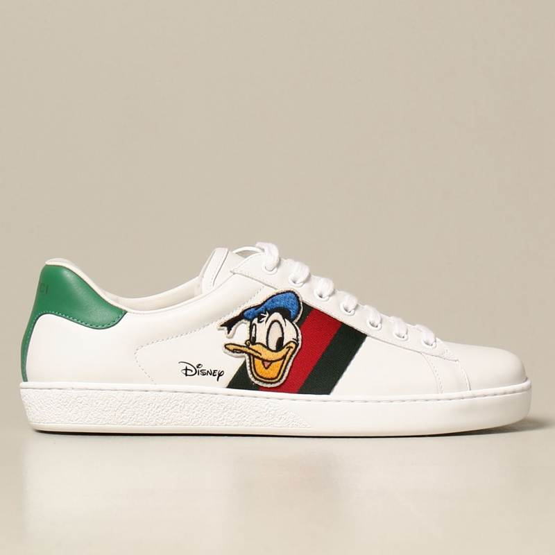 【国内现货】 gucci/古驰 21春夏 disney系列 唐老鸭小白鞋 男士运动