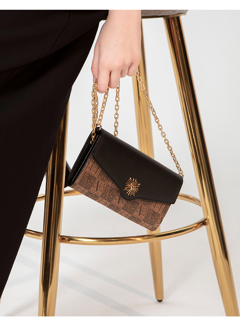 vanessa hogan/vanessa hogan vh女士包包时尚休闲单肩包链条撞色牛皮