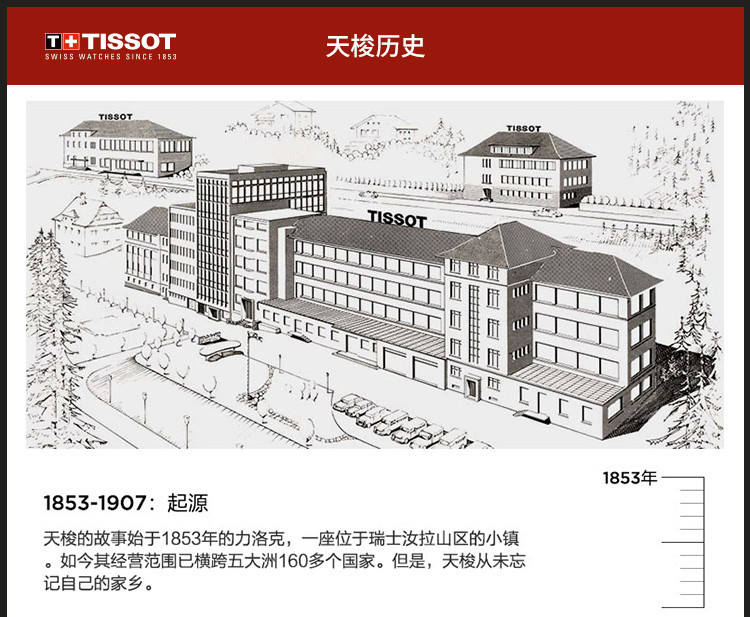 TISSOT/天梭 俊雅系列 简单素雅表盘 搭配舒适皮带 石英女表