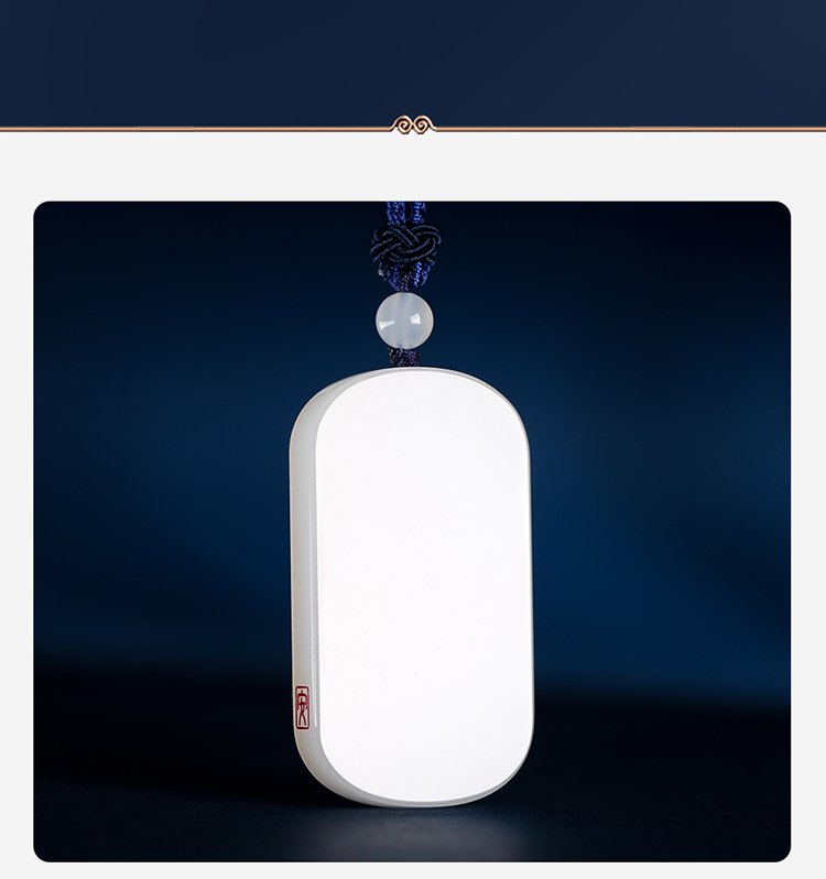 和田玉无事牌吊坠 羊脂白玉平安无事玉牌挂件 【玉雕大师侯天罡工作室