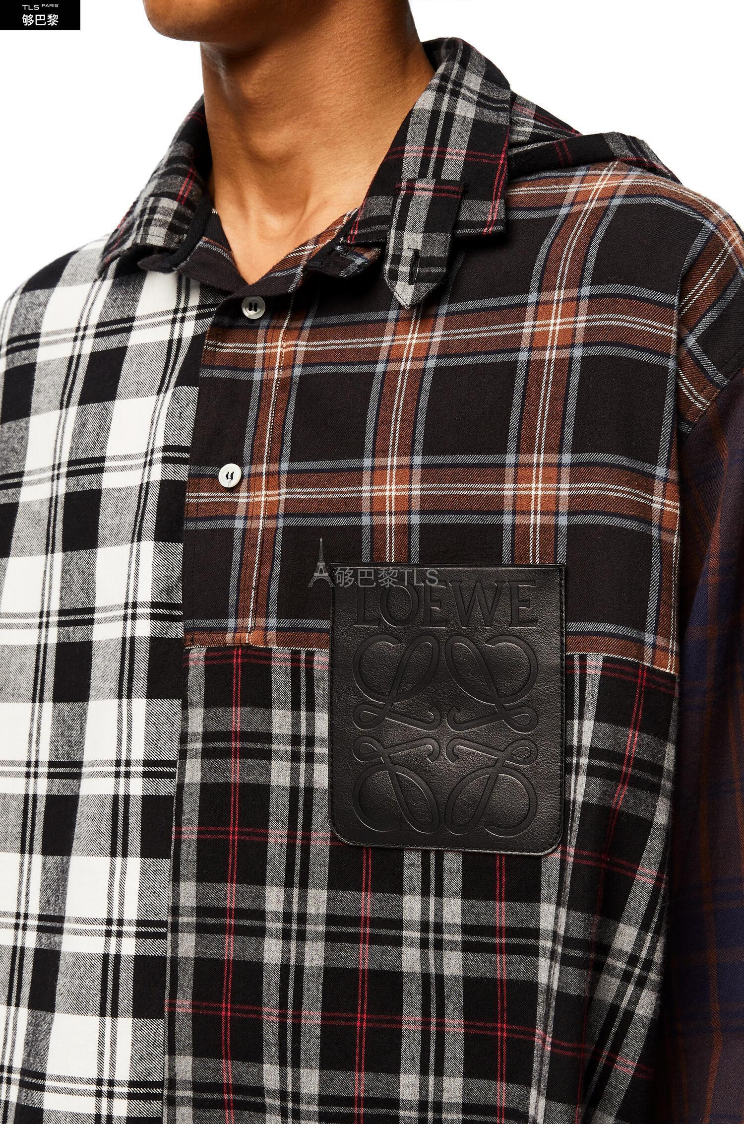 【包邮包税】 loewe罗意威 21年春夏 男士 长袖衬衫 patchwork over