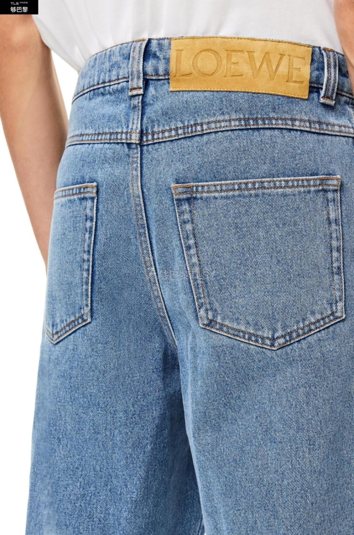 【包邮包税】 loewe罗意威 21年春夏 男士 牛仔裤 棉质渔夫牛仔裤 h