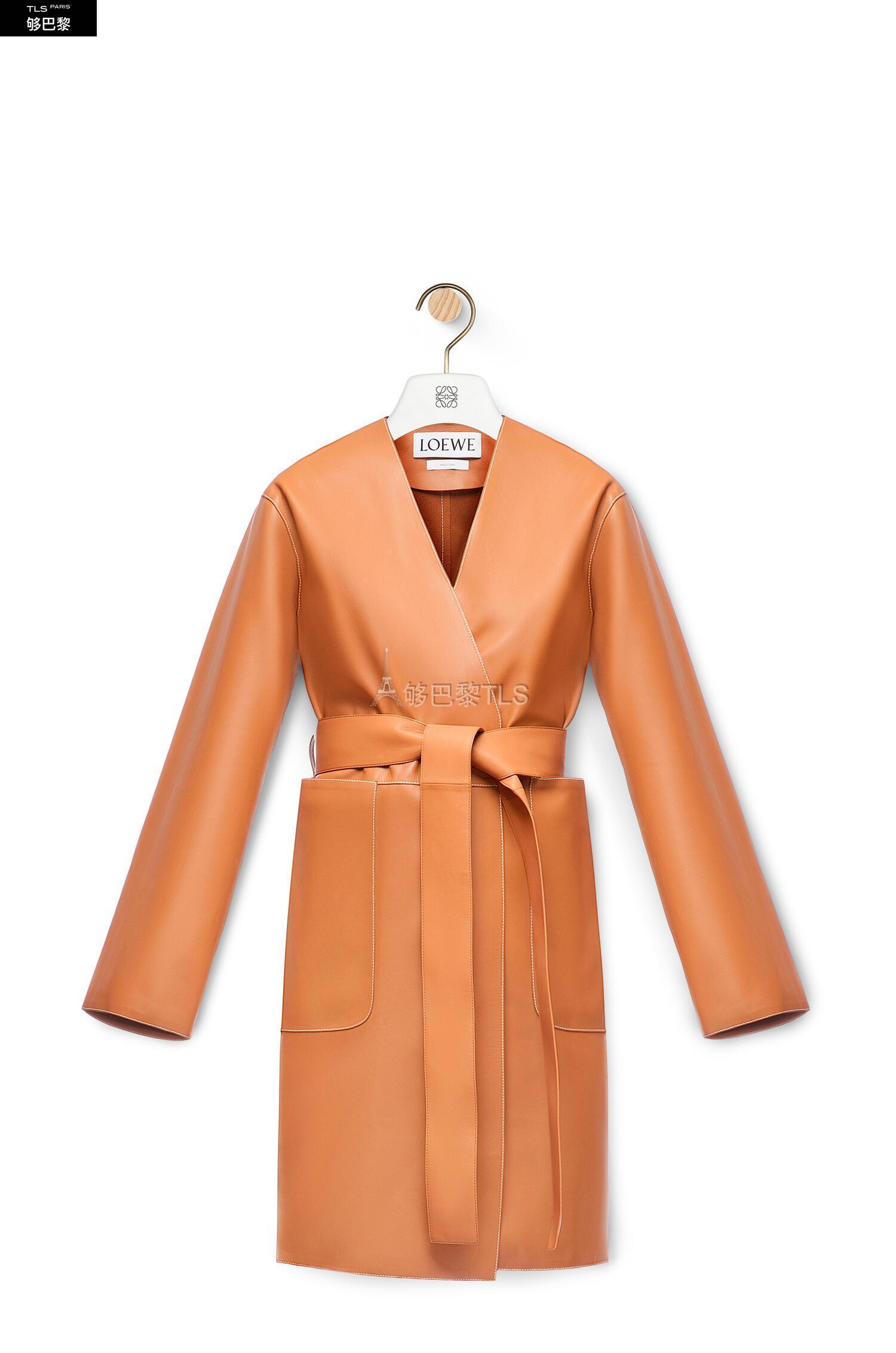 【包邮包税】 loewe罗意威 21年春夏 女士 大衣 羊皮革短款风衣 s119