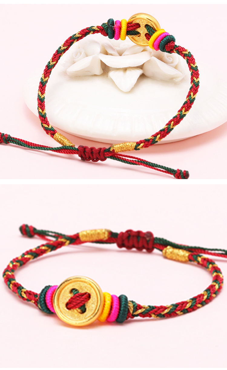 gjy/古金玥 黄金纽扣 3d硬金999足金钉砂纽扣精编黄金转运珠手链吊坠